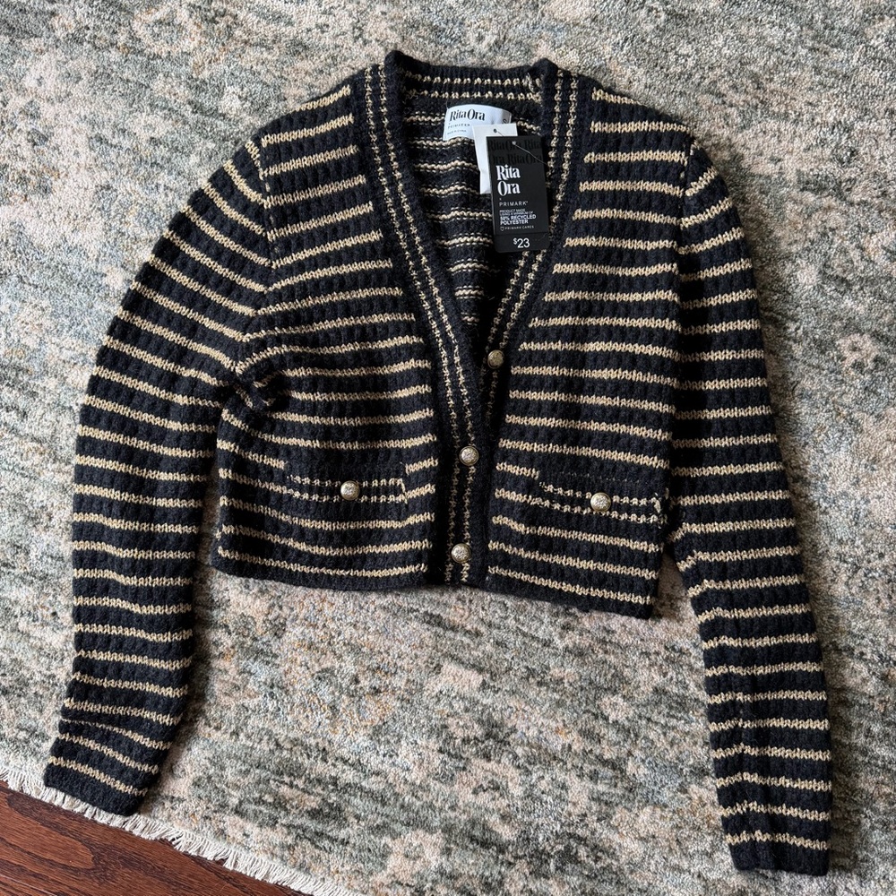 Primark Black and Gold Striped Cardigan
